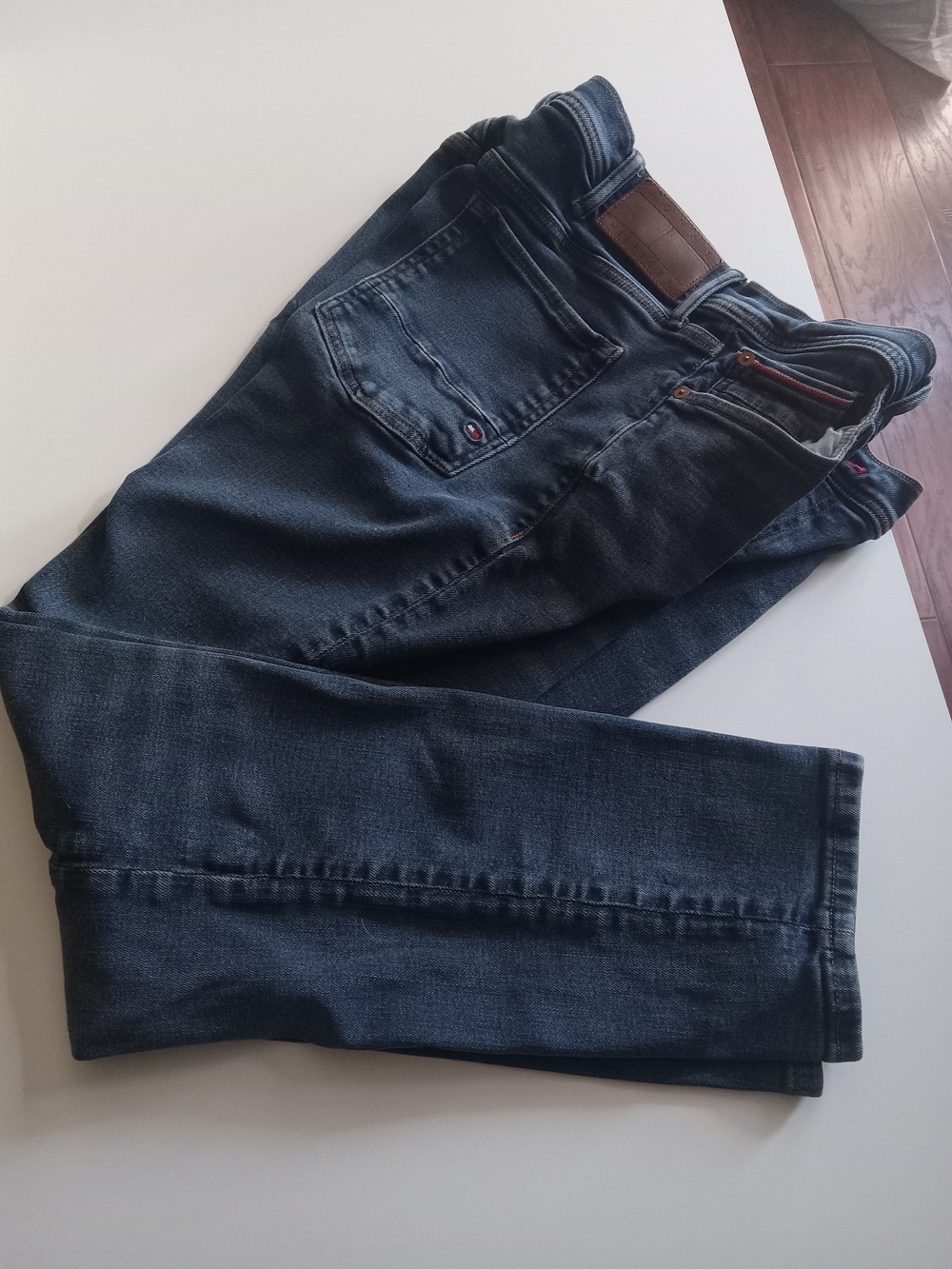Tommy Hilfiger Denim Waistband Detail in Navy with Red & White Accents